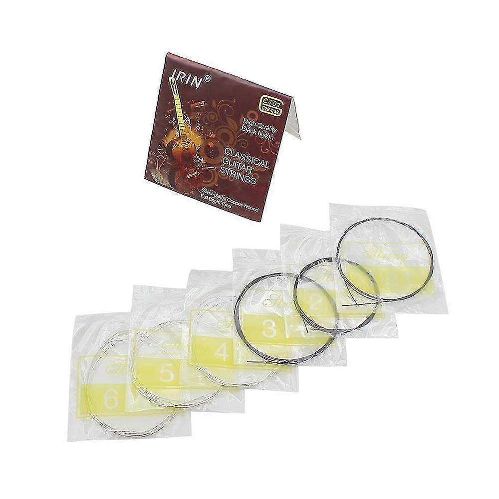 Jinzhaolai Irin 6 Pcs Classical Guitar String Set Black Nylon Core Silver-plated Copper Wound 1st-6th