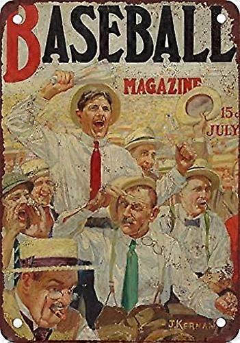 Revista de Beisebol Vintage Look Reprodução de Metal Sinal de Lata 8X12 Polegadas