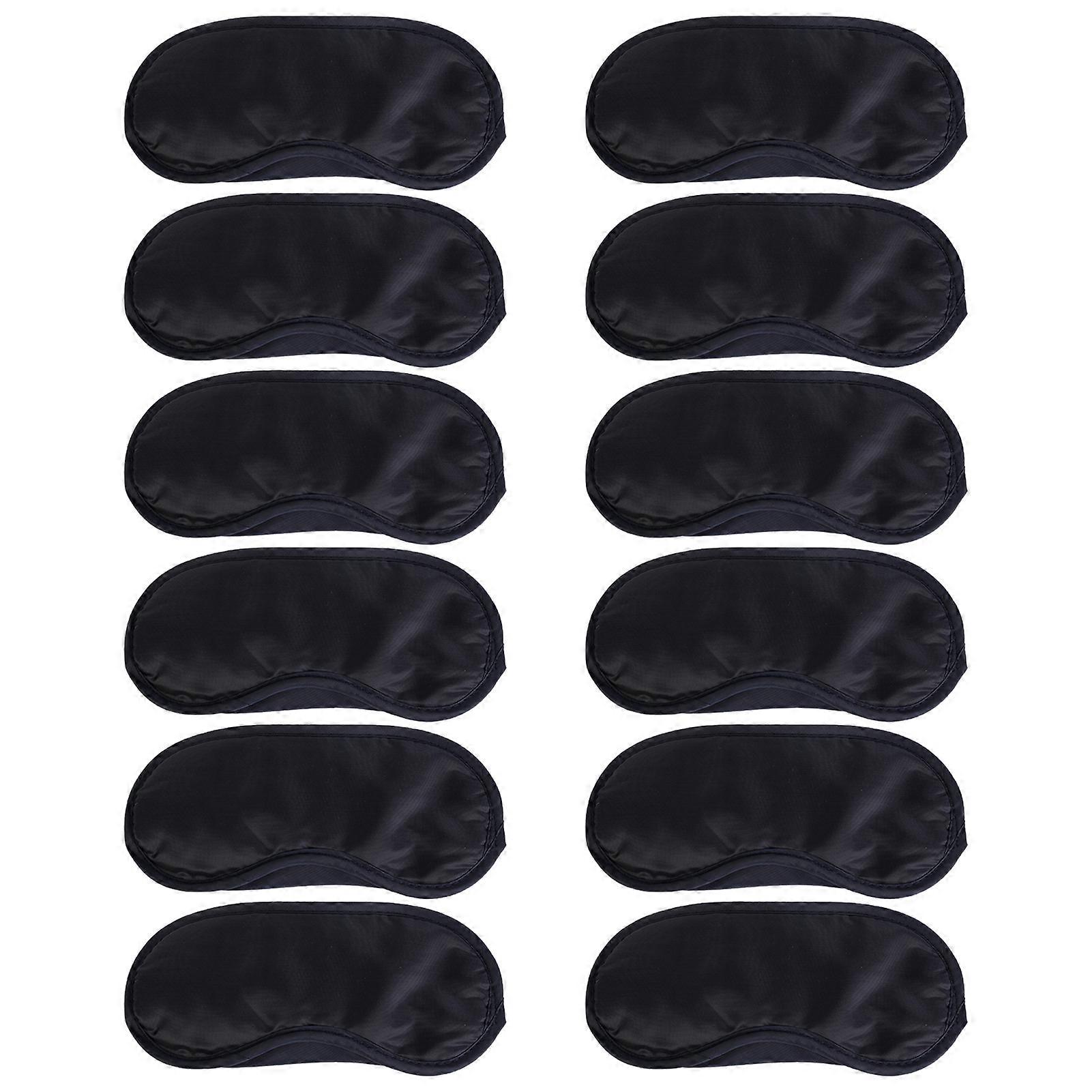 12Pcs Sleeping Blindfold Elastic Strap Eliminate Fatigue Super Soft Polyester Relaxed Sleep Eye Blackout Cover for Office