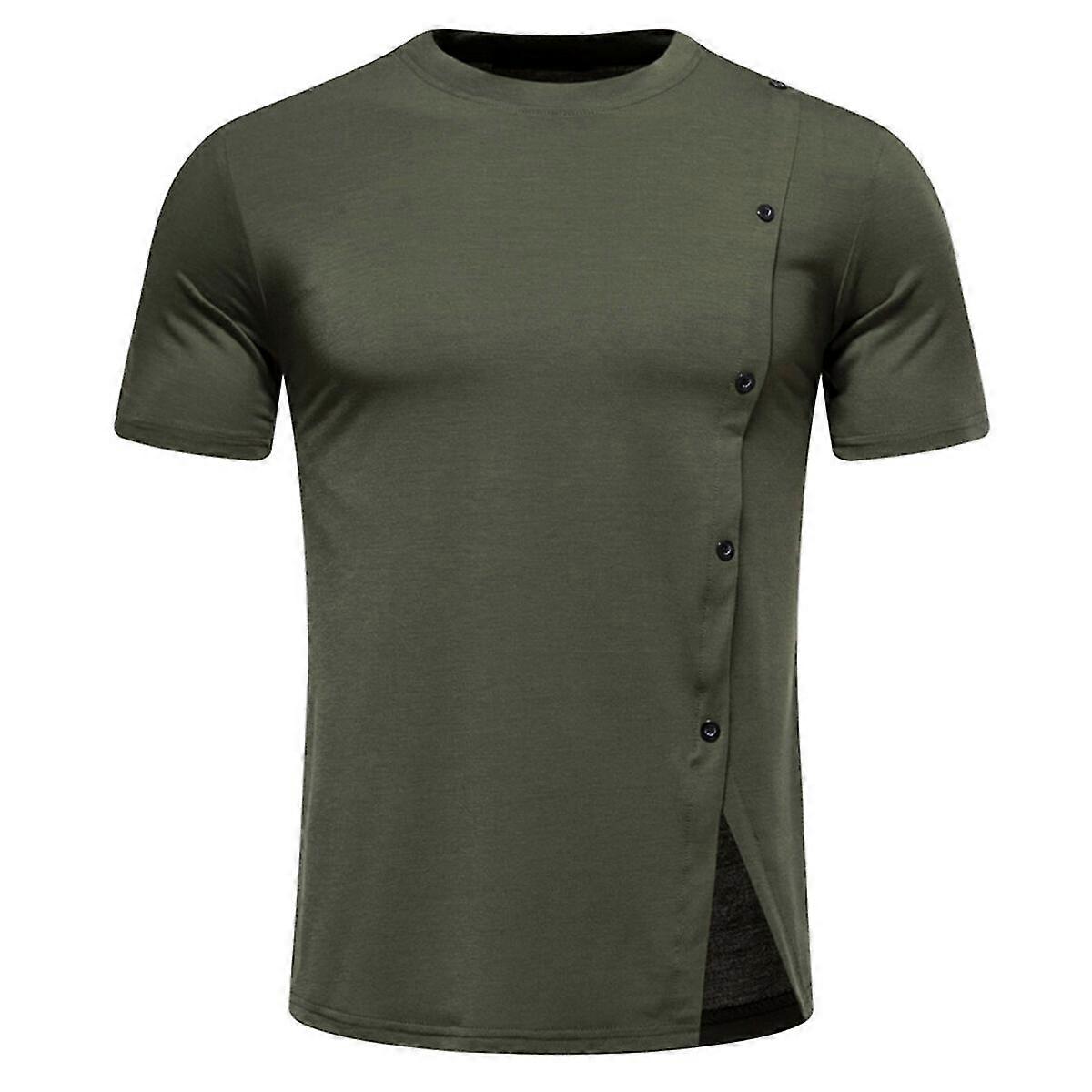 Mens Personalized Side Button T-Shirt