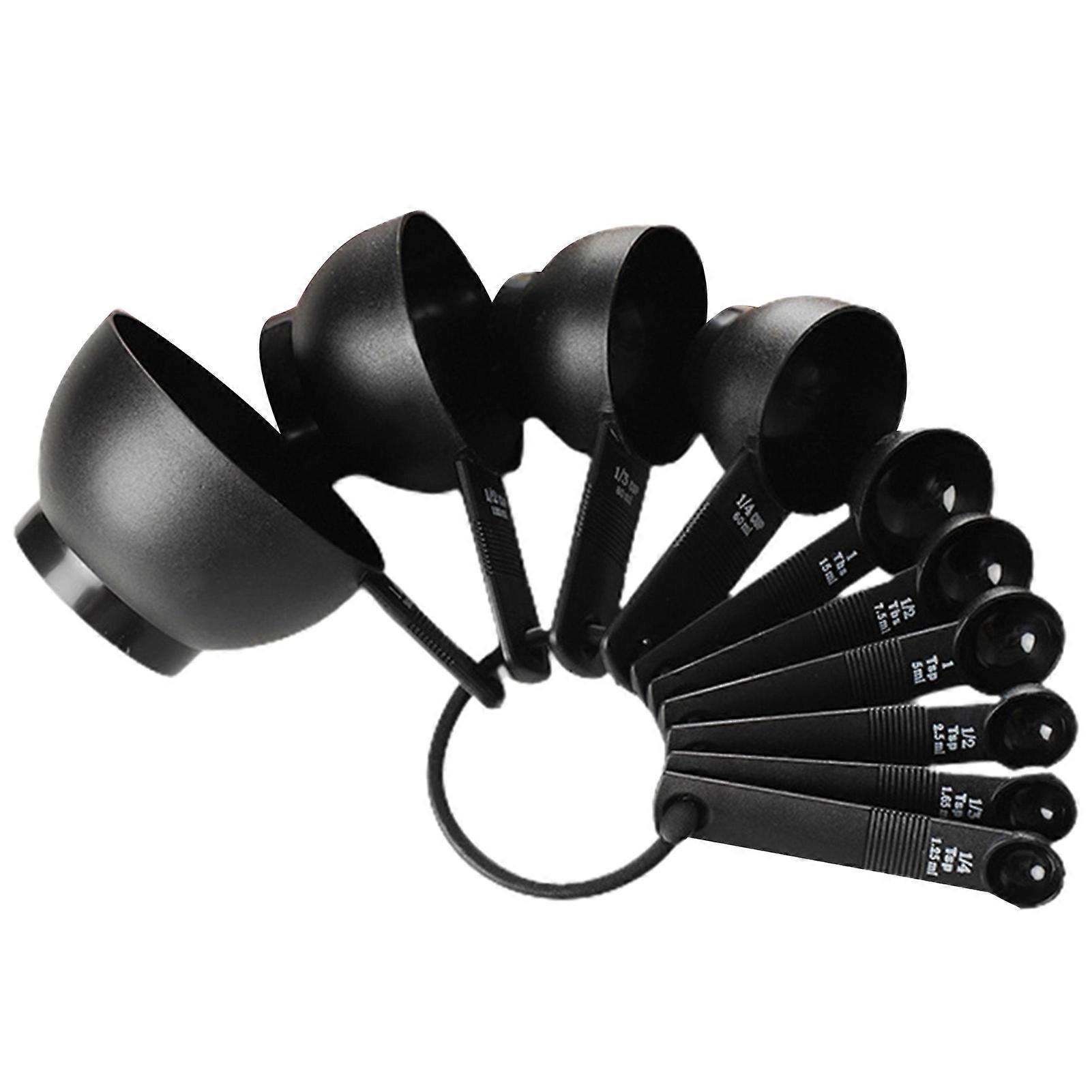 10Pcs Measuring Spoon Stackable Hanging Hole Convenient Storage Non-slip High Precision Measurement Plastic Comfortable Grip Measuring Cup for Cake Sh