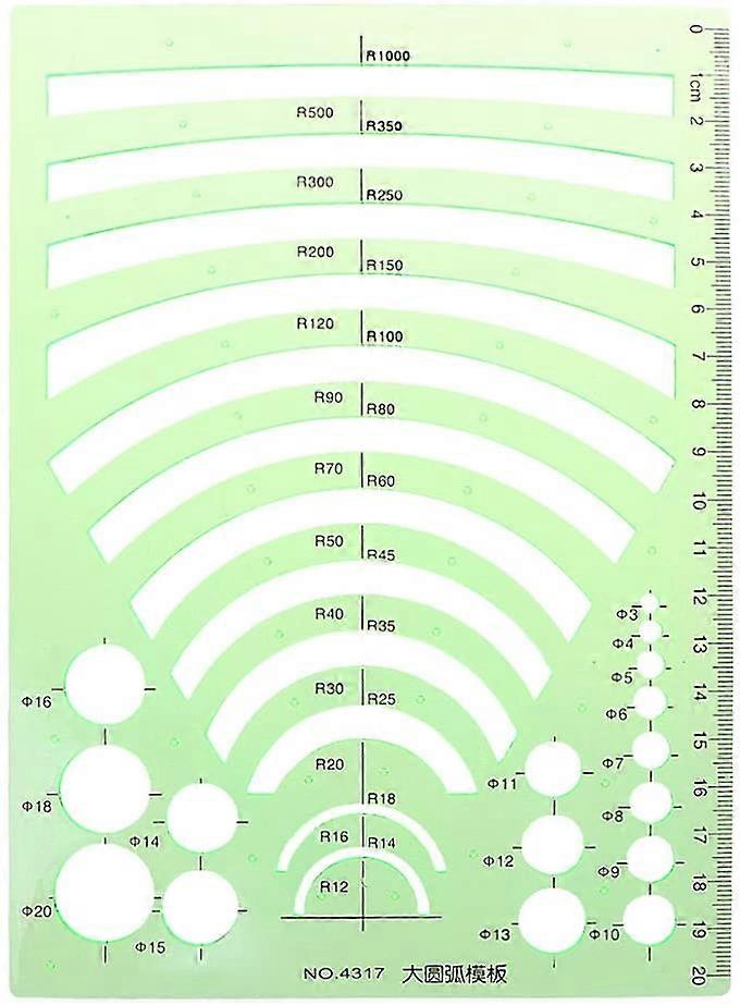 Template Ruler Students Math Drawing Learning Plastic, Template Ruler Protractor Green Plastic