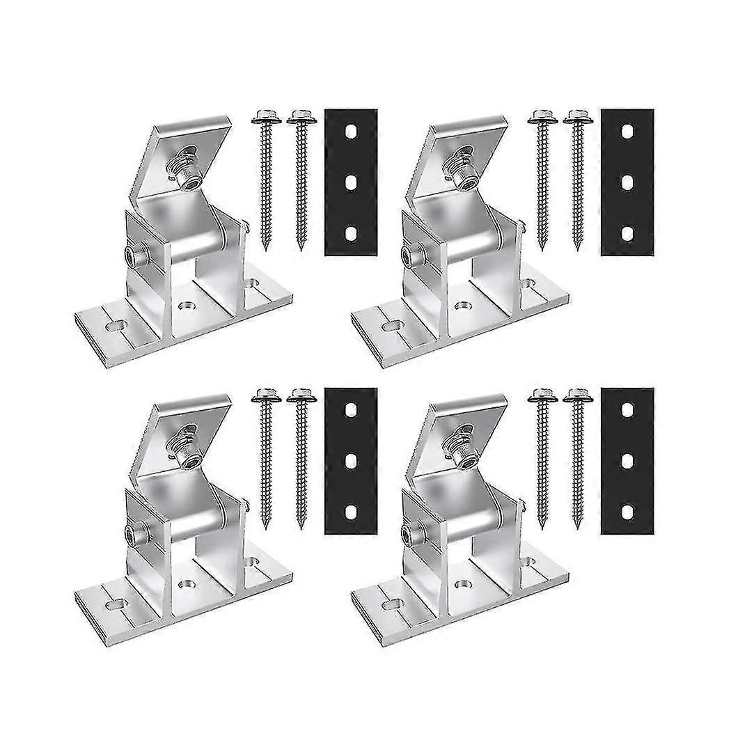4 Pack Solar Panel Holders, Roof Hooks, 10-60 Attachment Solar Module, Adjustable Pv Module Holder