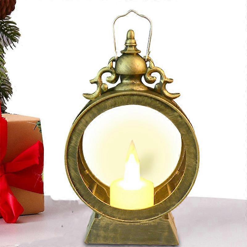 Decorative Candle Lantern Retro Bell Wind Lamp With Flickering Lights Indoor Or Outdoor Items For Dining Table