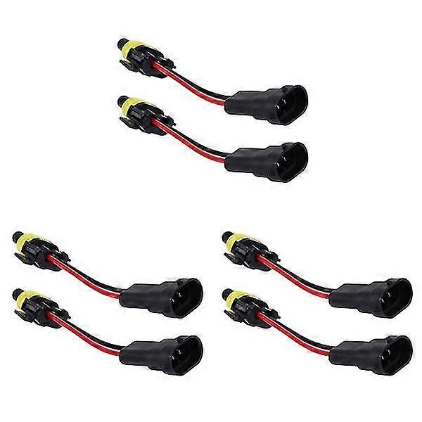 6 Pcs H11 Wiring Harness Socket Car Wire Connector Cable Plug Adapter For Hid Led Foglight Head Light Lamp Bulb Led Light