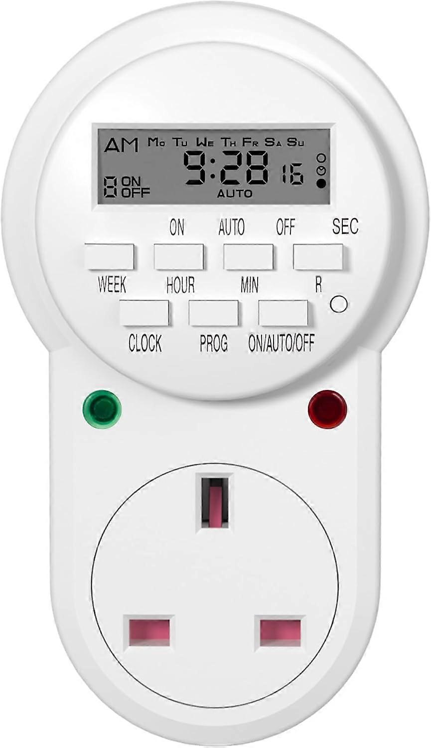 Weekly Programmable Electronic Digital Power Plug-in Timer Socket with LCD Display