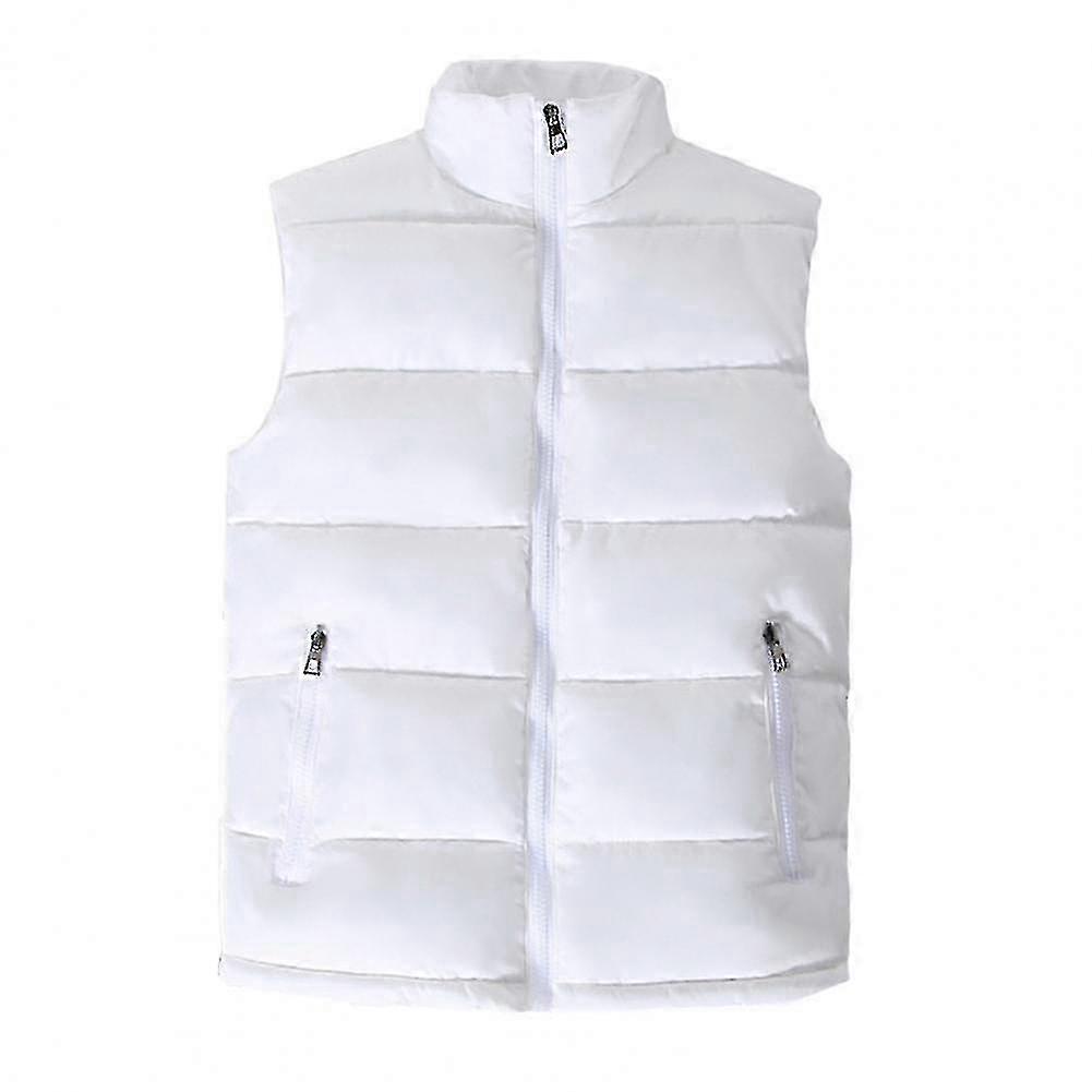 2023 White Vest Jacket Men Slim Fit Stand Collar Sleeveless Puffer Jackets Spring Autumn Casual Wais - JA