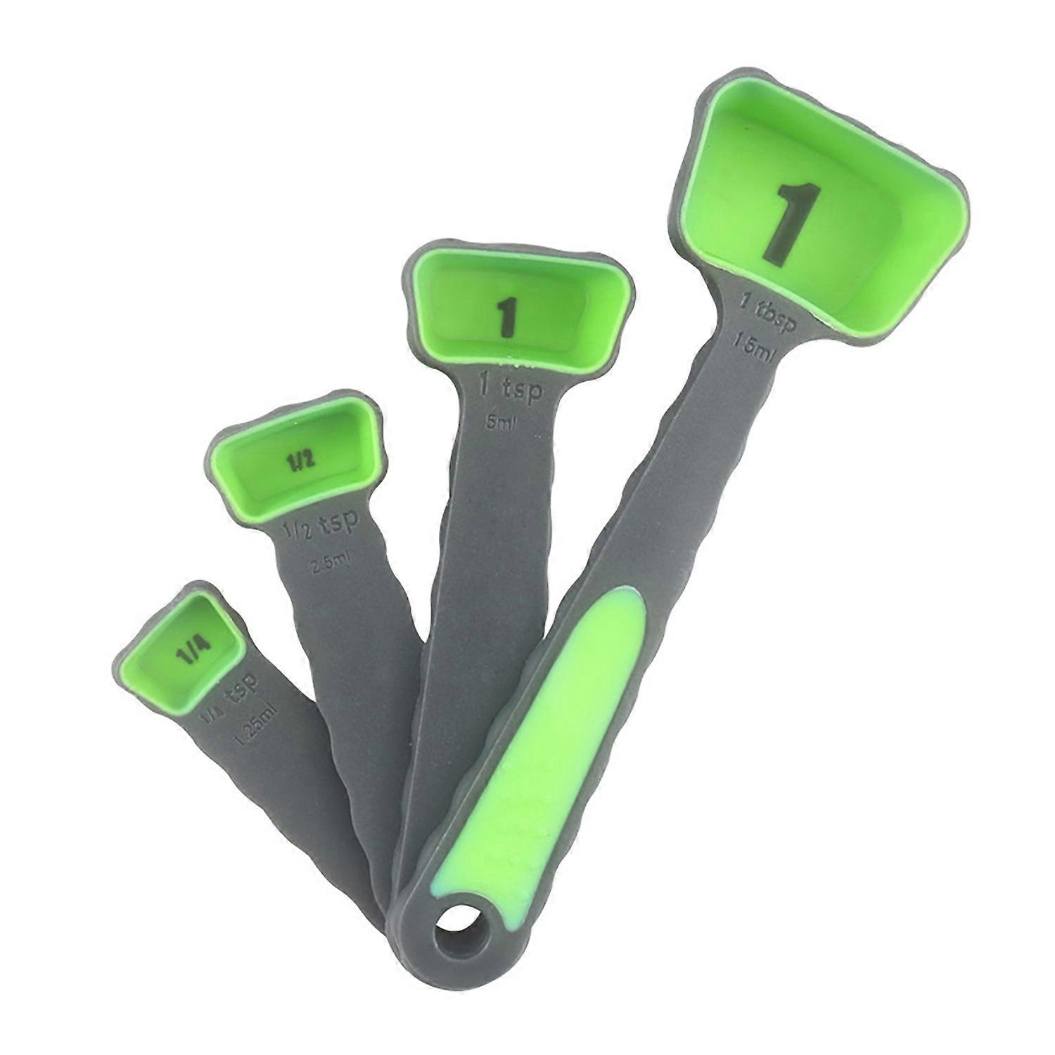 4Pcs Measuring Spoon Cup Set High Temperature Resistance Comfortable Grip Foldable with Hanging Hole
