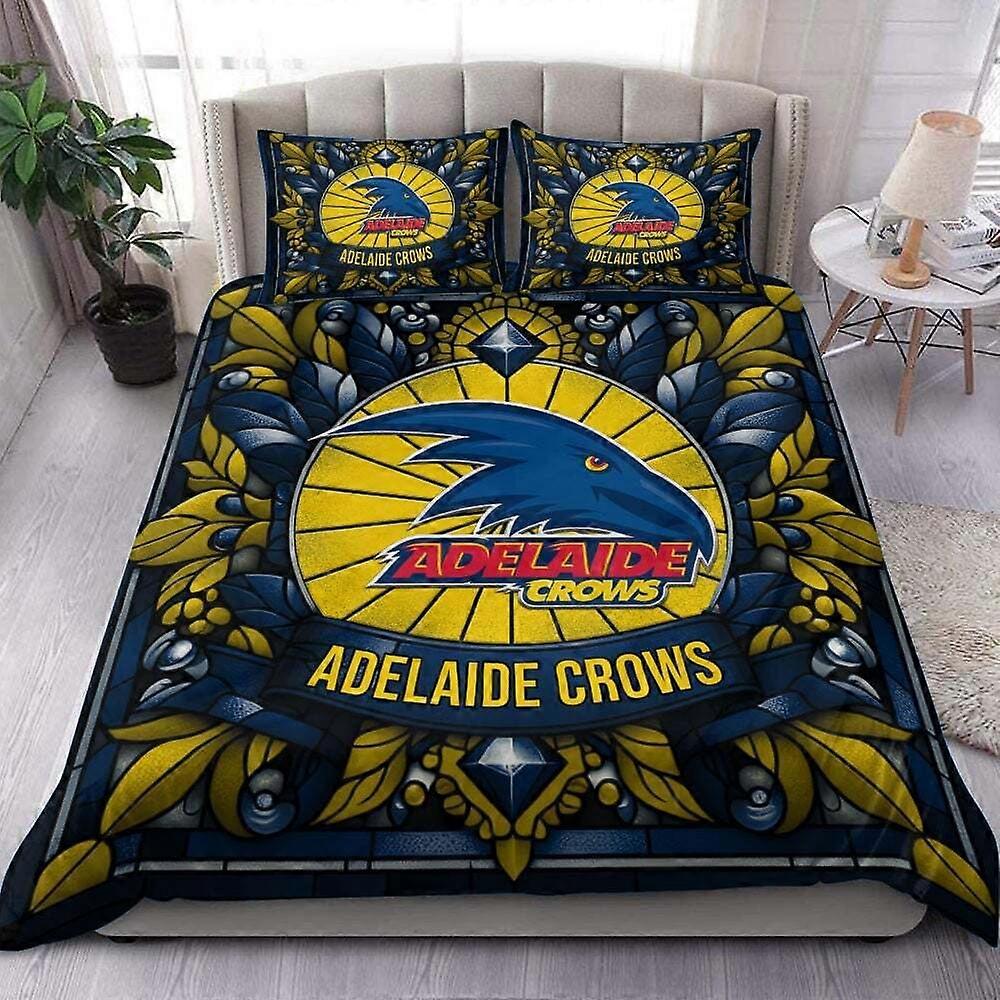 v2495 Lençóis Adelaide Crows AFL Conjunto de Cama Doona Capa de Edredão Presente Duplo Masculino Conjunto de Cama Duplo de 3 Peças (1 Capa de Edredão + 2 Fronhas) Lençóis