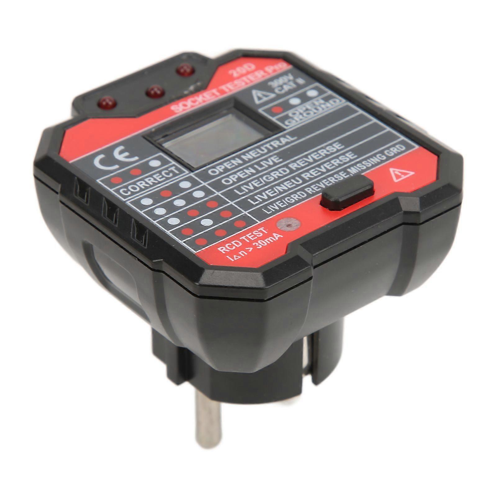 20D Leakage Socket Tester Socket Detector Electric Circuit Live Wire Neutral Wire Checker 48250VEU Plug