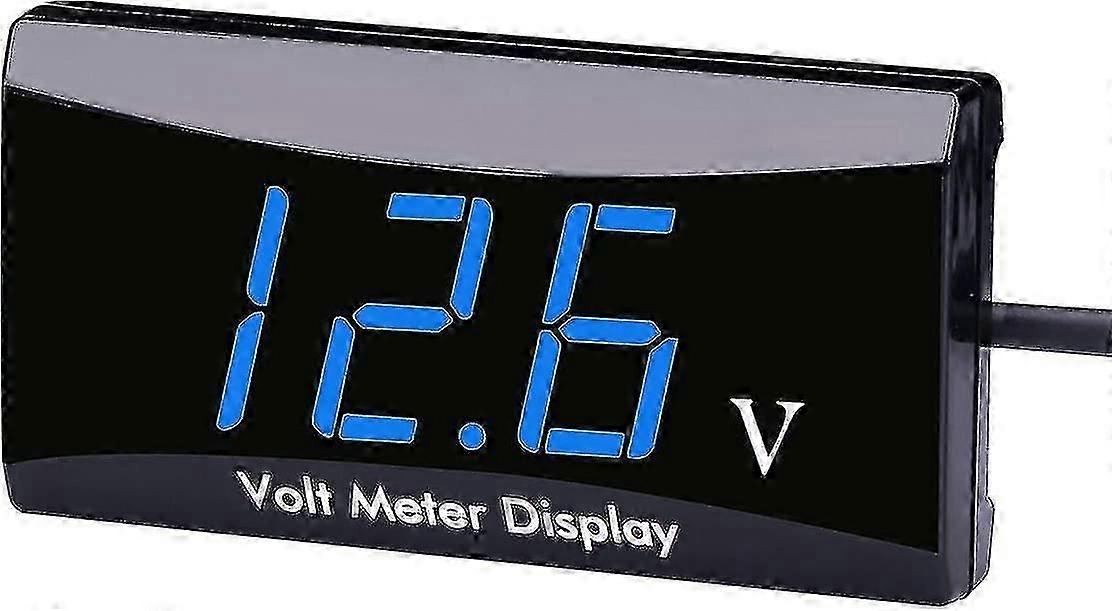 Dc 12v Car Digital Voltmeter Gauge - Led Display Voltage Volt Meter For Car Motorcycle (blue)-sfygv