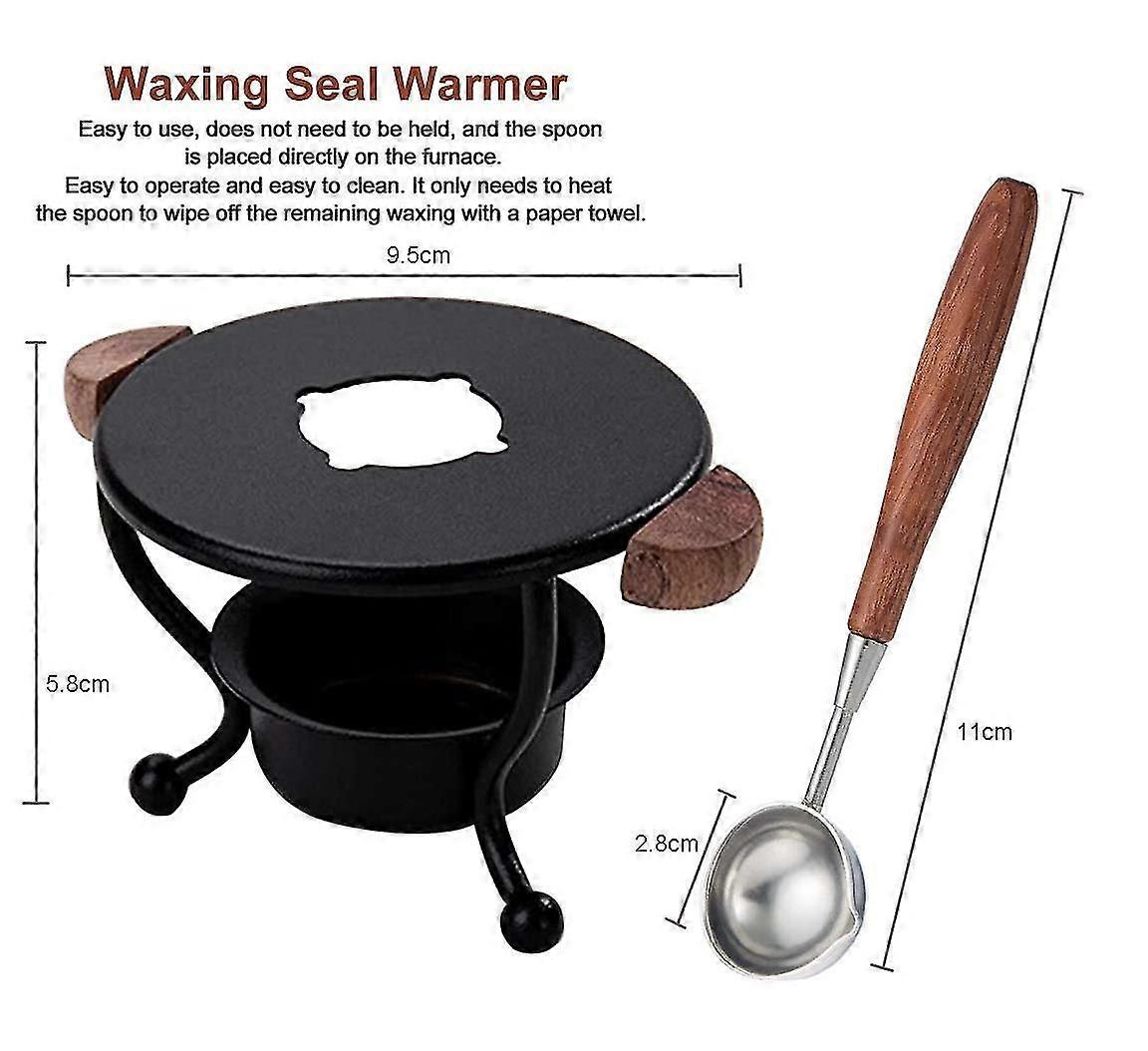 Wax Sealing Kit Melting Furn Tool Wax Seal Warmer, Wax Seal Stamp Set