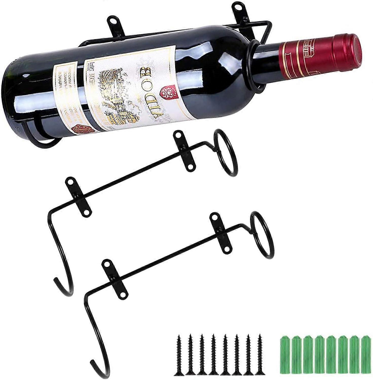 2 Pack Metal Hanging Wine Rack with Screws