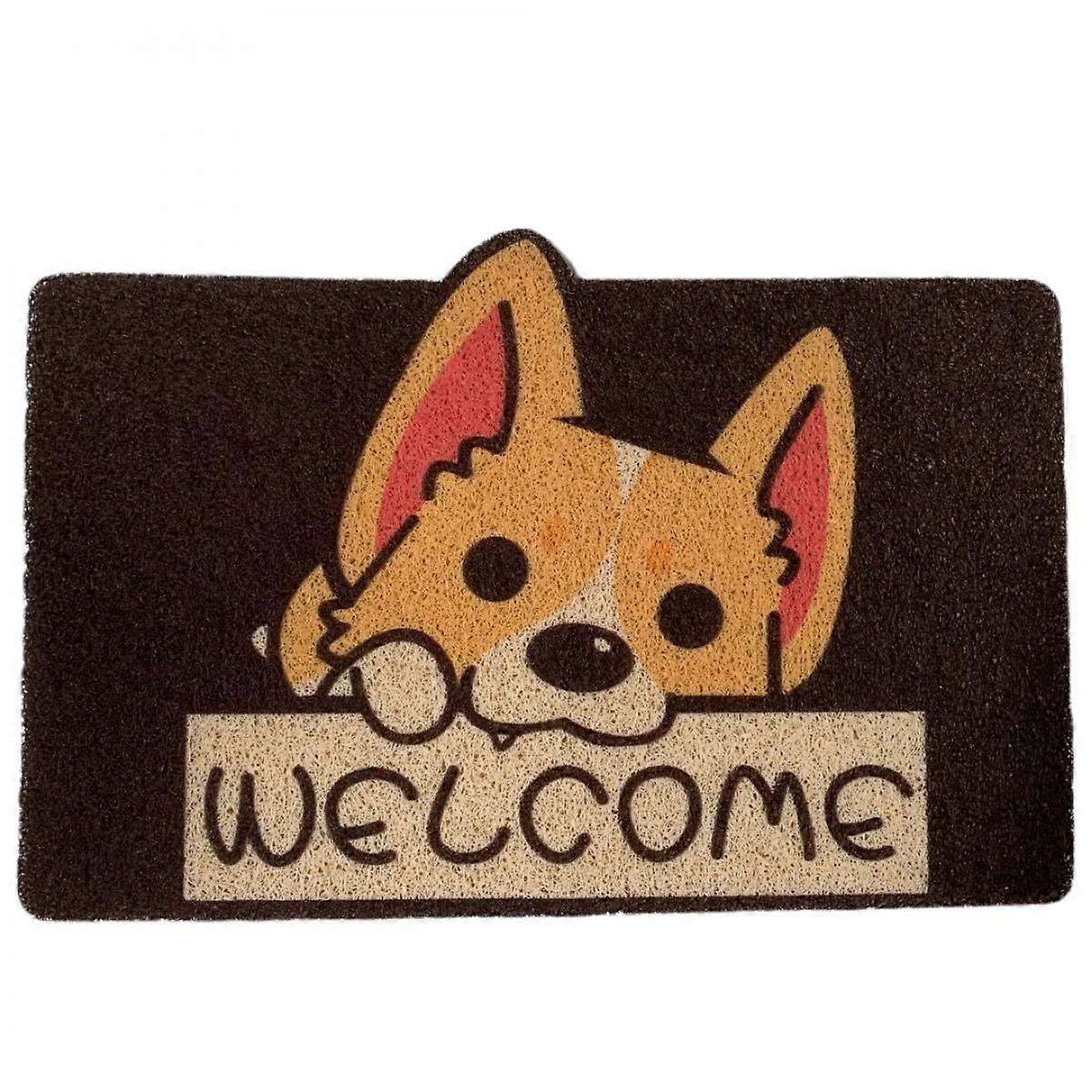 Durable Outdoor Doormat, Stylish Cartoon Design, Non-Slip, Soft and Elastic, Welcome Mat Outdoor is Suitable  (Yellow Puppy)