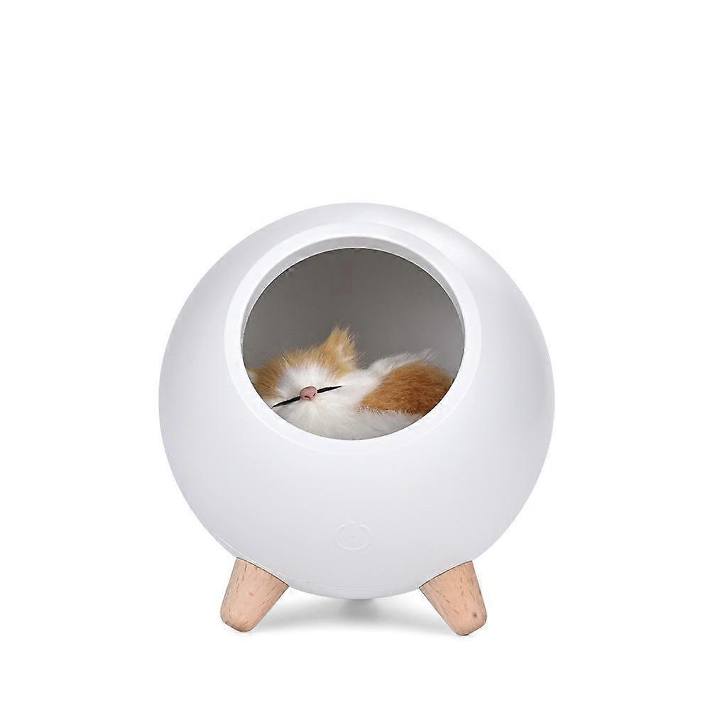 Little Cute Cat House Night Light Cute Kitten Bedside Sleeping USB Charging Touch Atmosphere Lamp