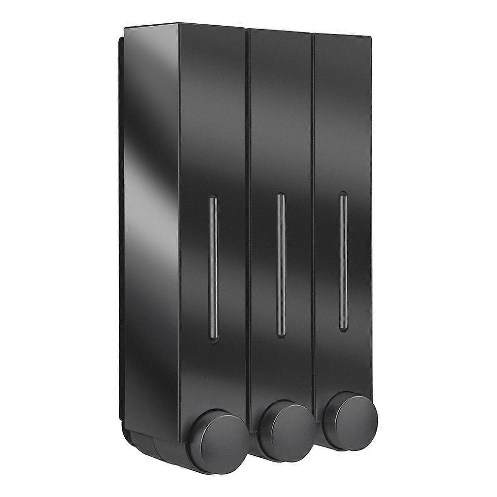 3 Chamber Wall-Mounted Soap Dispenser 420ml Plastic Set for Shampoo Conditioner Liquid Soap Versatile Home Use