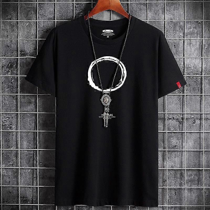 S-6XL 5 Colors Men 100% Cotton T-shirt Boys Round Neck Short Sleeves Casual Large Size Tee
