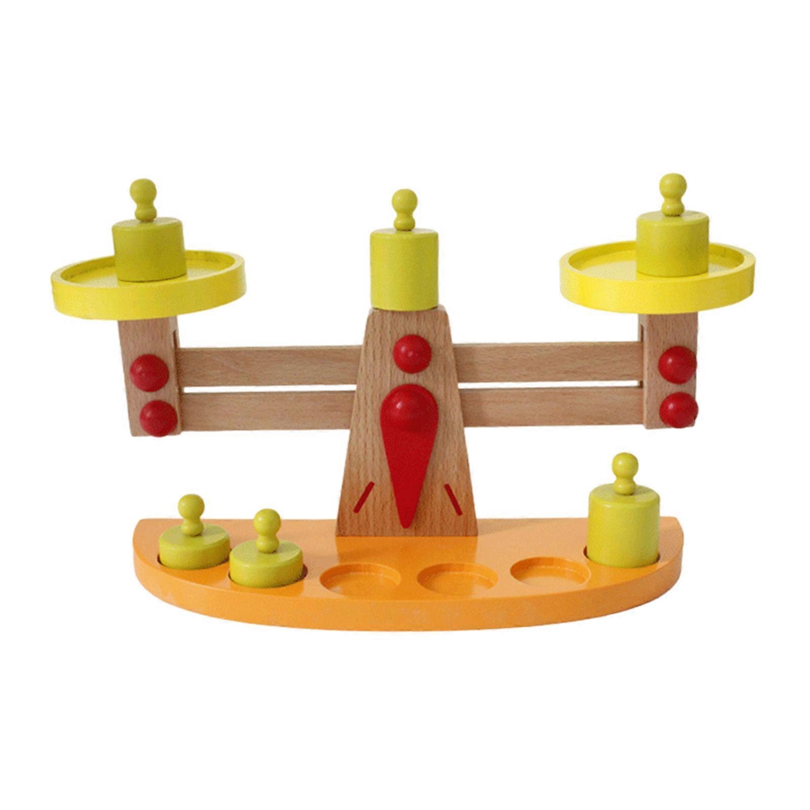 Balance Weight Toy Wooden Board Kids Balance Scale Toy Table Game Preschooler Fine Motor Skill Training Toy