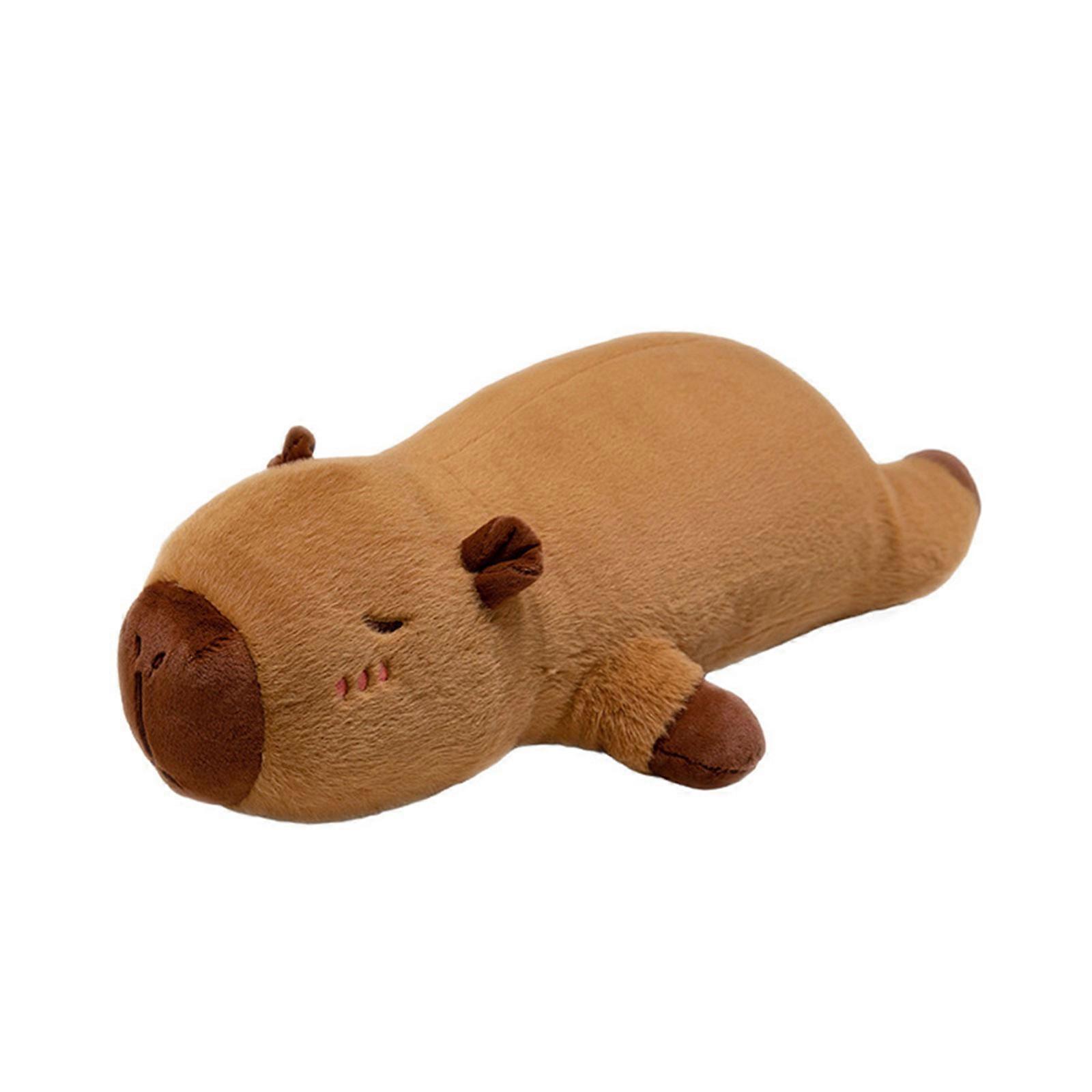 Peluche Capybara Coussin Jouet Fourrure 60/80CM pour la décoration du canapé lit du salon ou comme cadeau unique