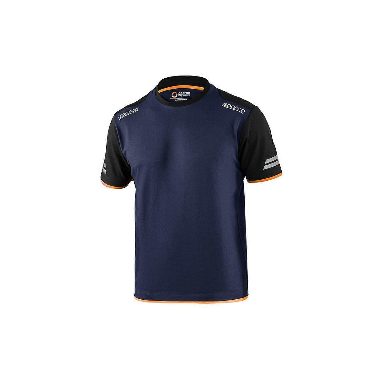 Men's Short Sleeve T-Shirt Sparco TW Blue Orange Dark blue/S