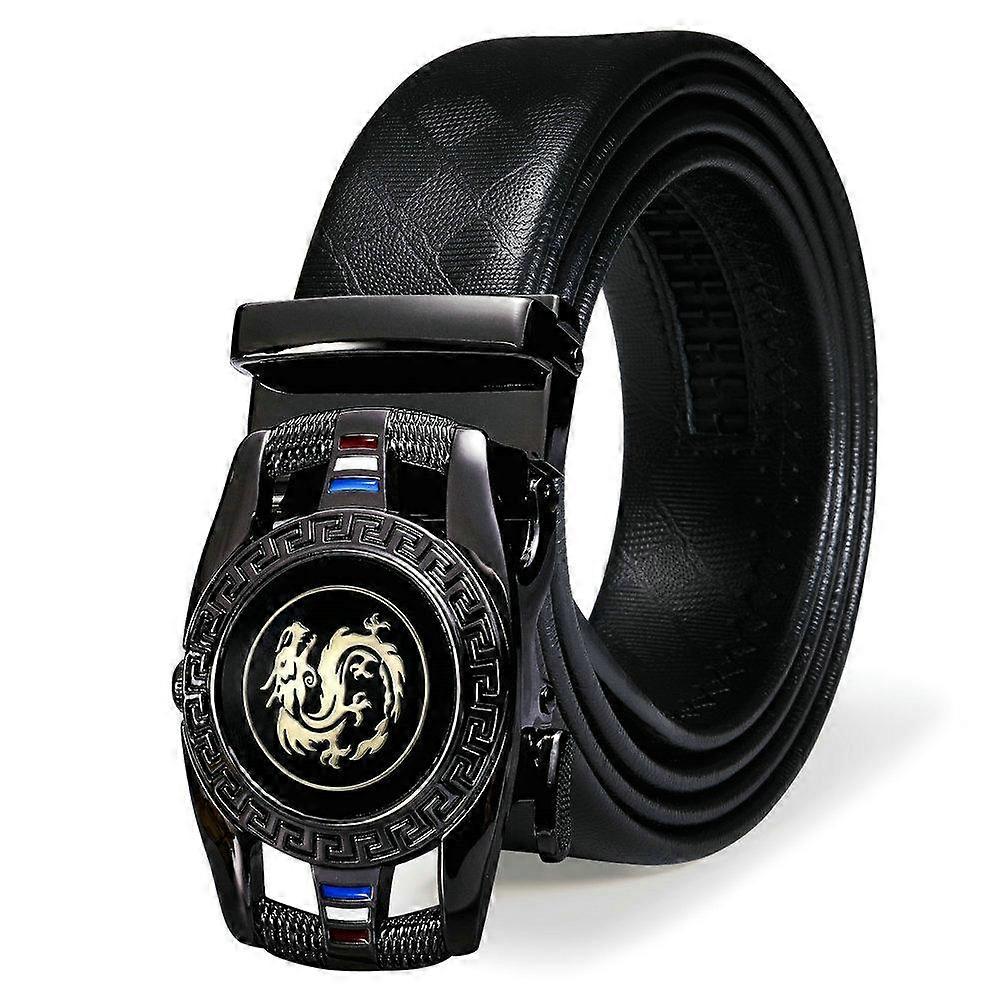Designer Belt for Men Dragon Belt Buckles Black Leather Belt Automatic Buckle Formal Casual Belts