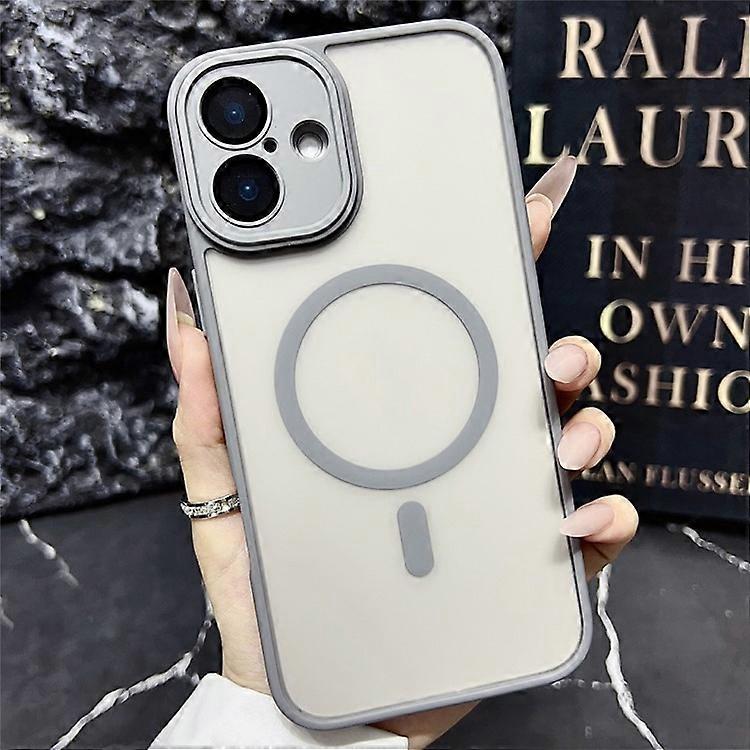 Compatible For iPhone 16 Plus Case Compatible with MagSafe TPU + Acrylic Matte Phone Cover with Glass Lens Film