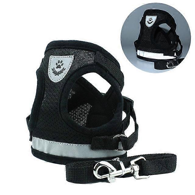 Adjustable Polyester Mesh Reflective Vest Lead Leash for Pet Dog S