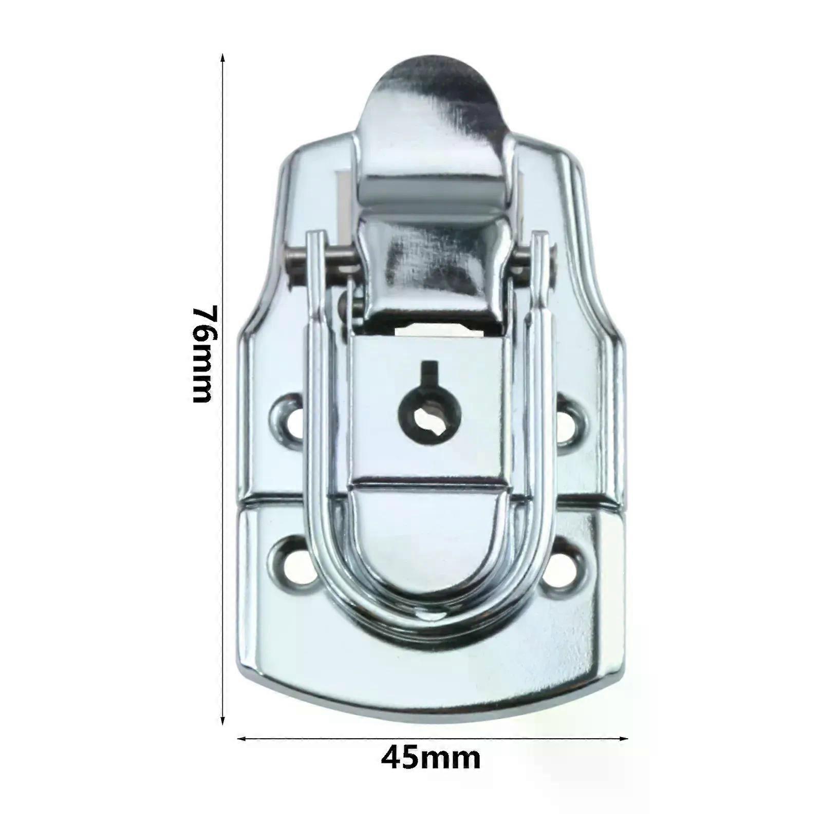 1Pc 76 * 45mm Air Box Bagagli Toggle Latch Hasp Lock con chiave Fibbia in metallo per cassetta degli attrezzi Valigia Tool Hardware Sliver / Nero