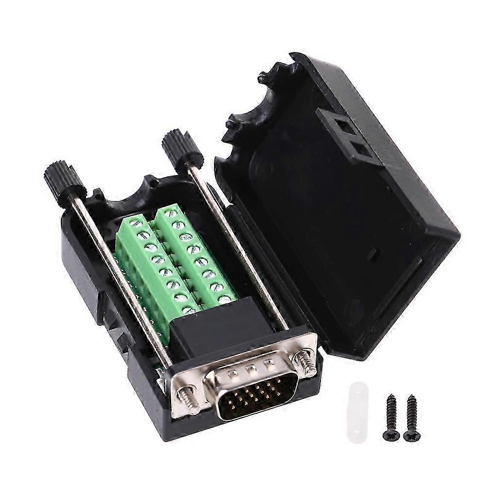 D-SUB DB15 VGA Female Male Plug Breakout Terminals Screw Type DIY Connector