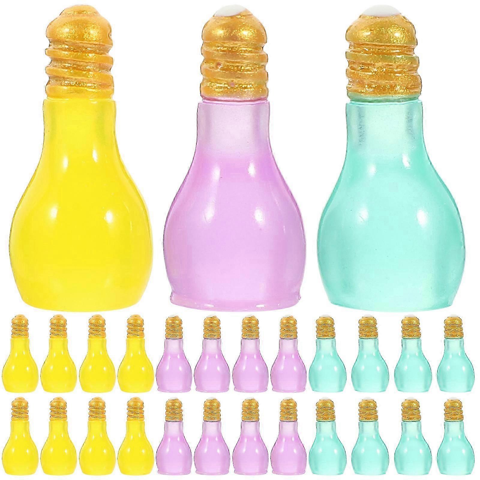 30pcs Resin Miniature Bulb Resin Diy Bulb Pendant Fluorescent Mini Light Bulb Trinket
