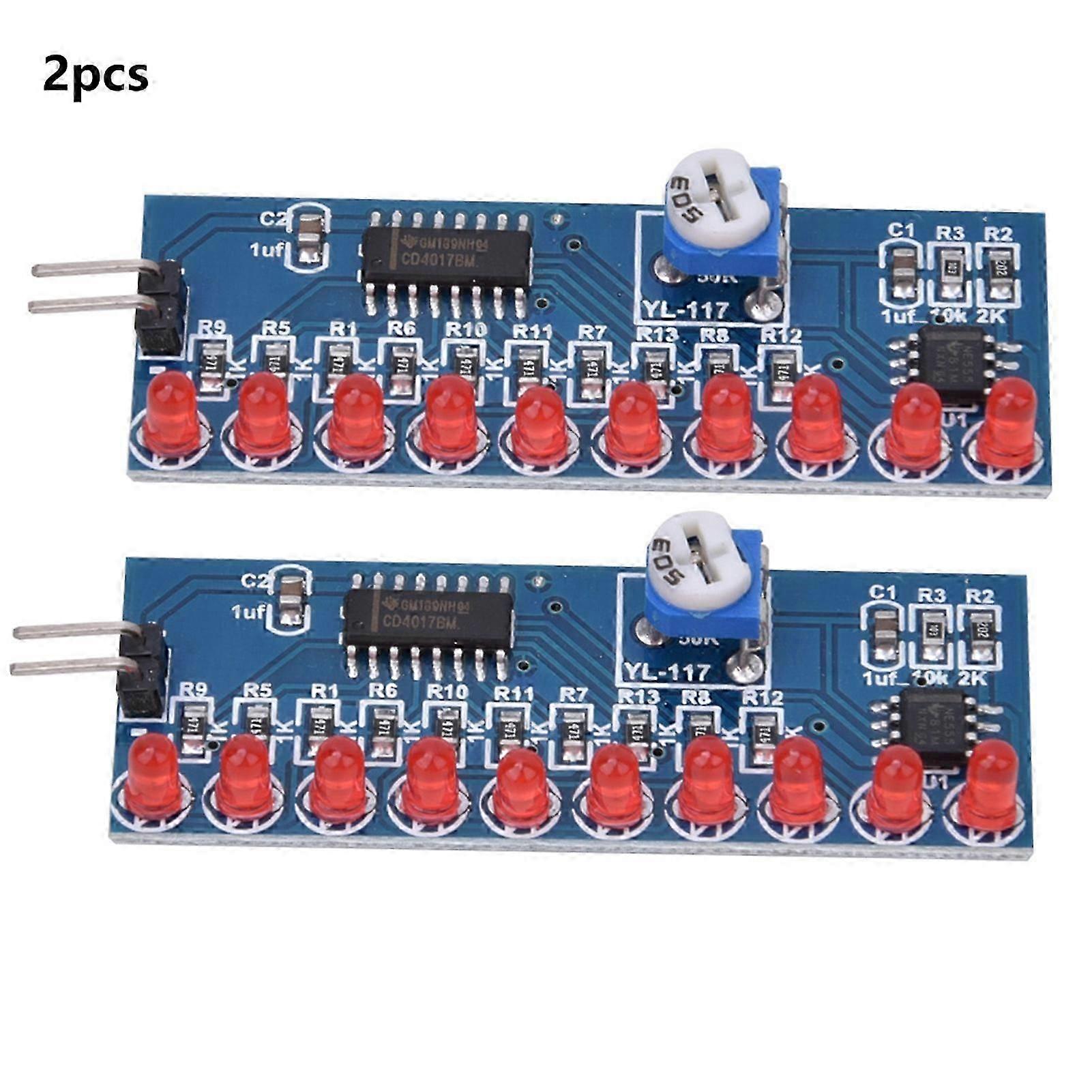 2 Pcs NE555+CD4017 LED Chaser Water Flowing Light Module DIY Kit Electronic Circuit fg2025031702505