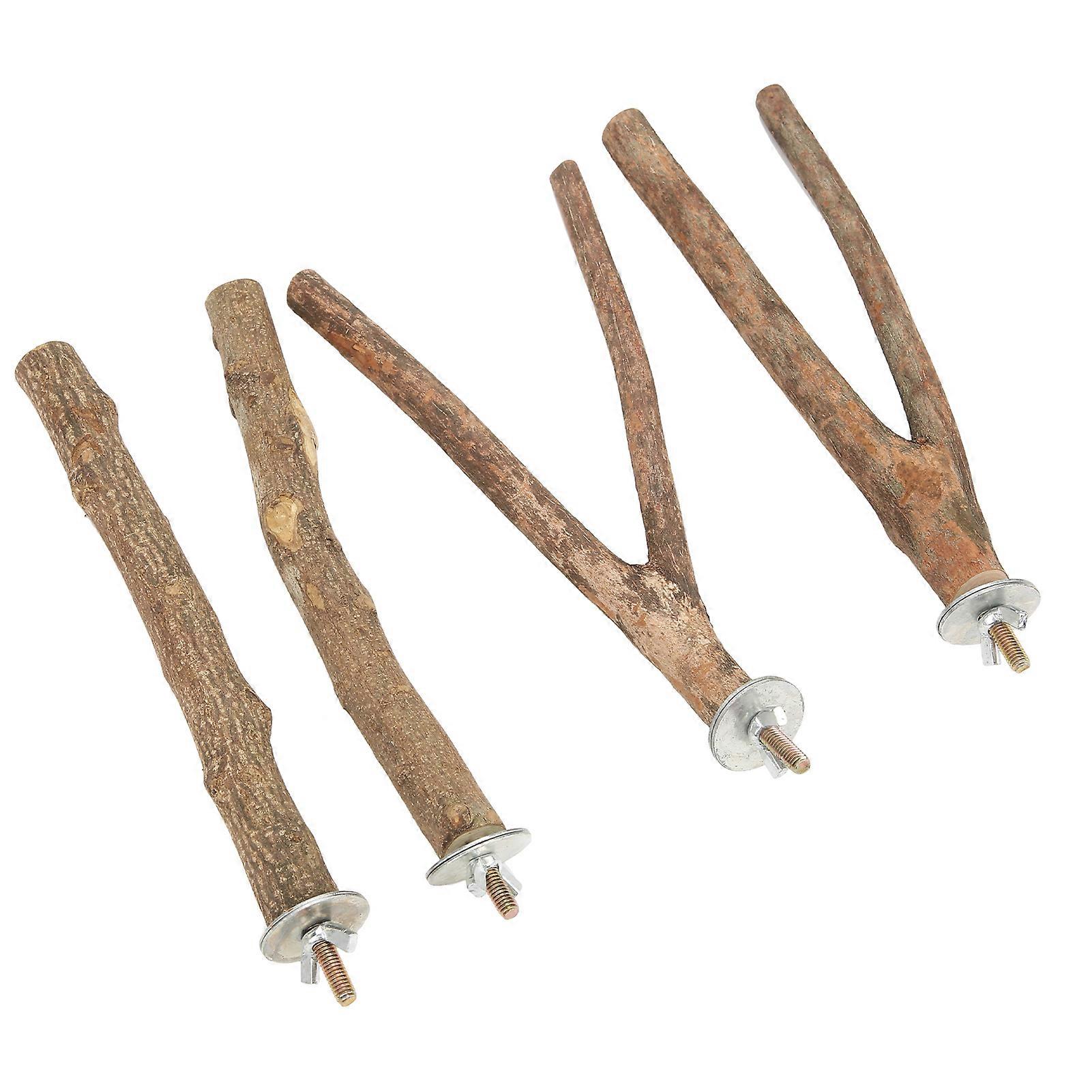 バードパーチスタンドセットオウムが立って登って遊ぶための天然木のケージパーチスタンド