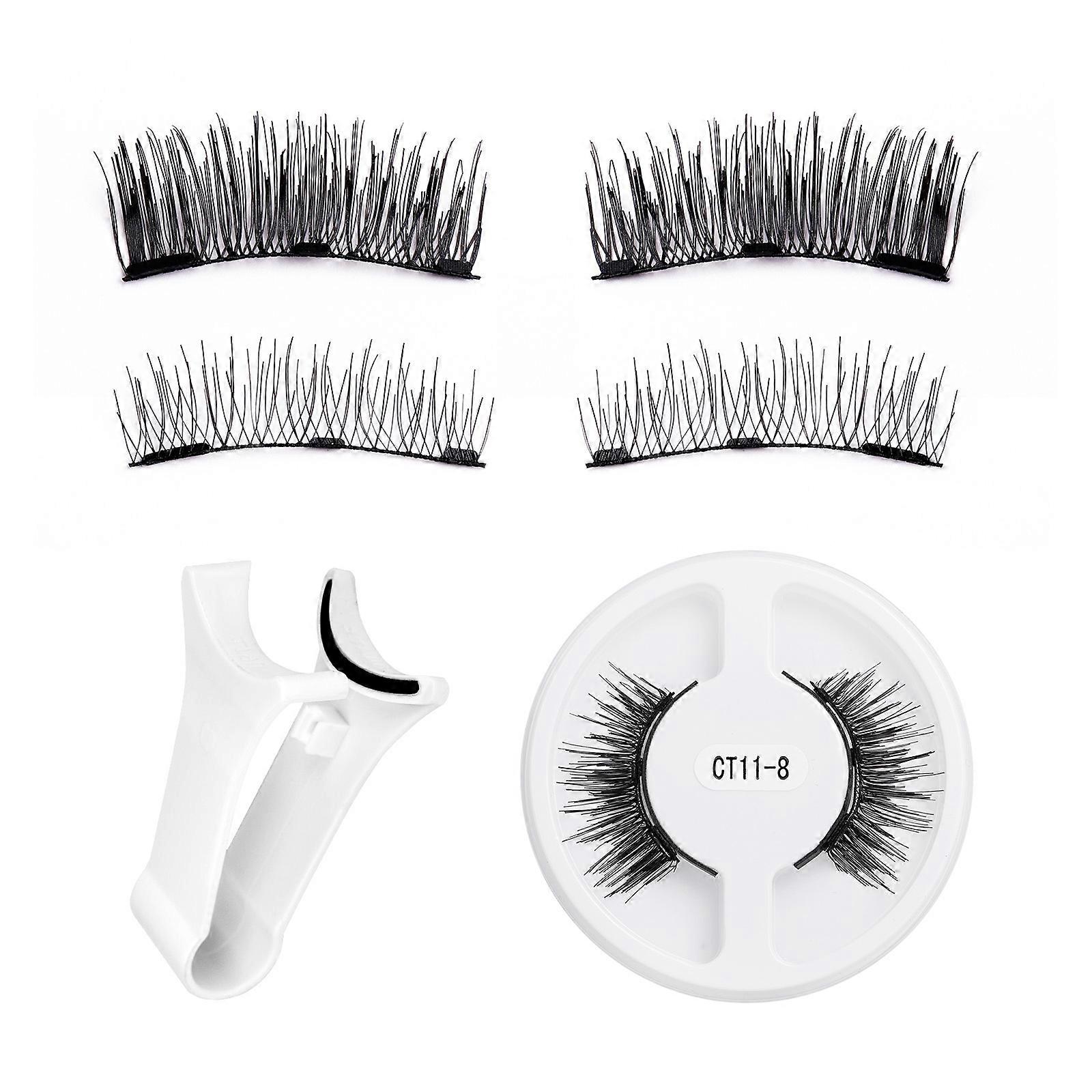 1 Pair Magnetic Eyelashes Kit Reusable and Comfortable False Eyelashes Easy Application for Natural Cats Eye Look
