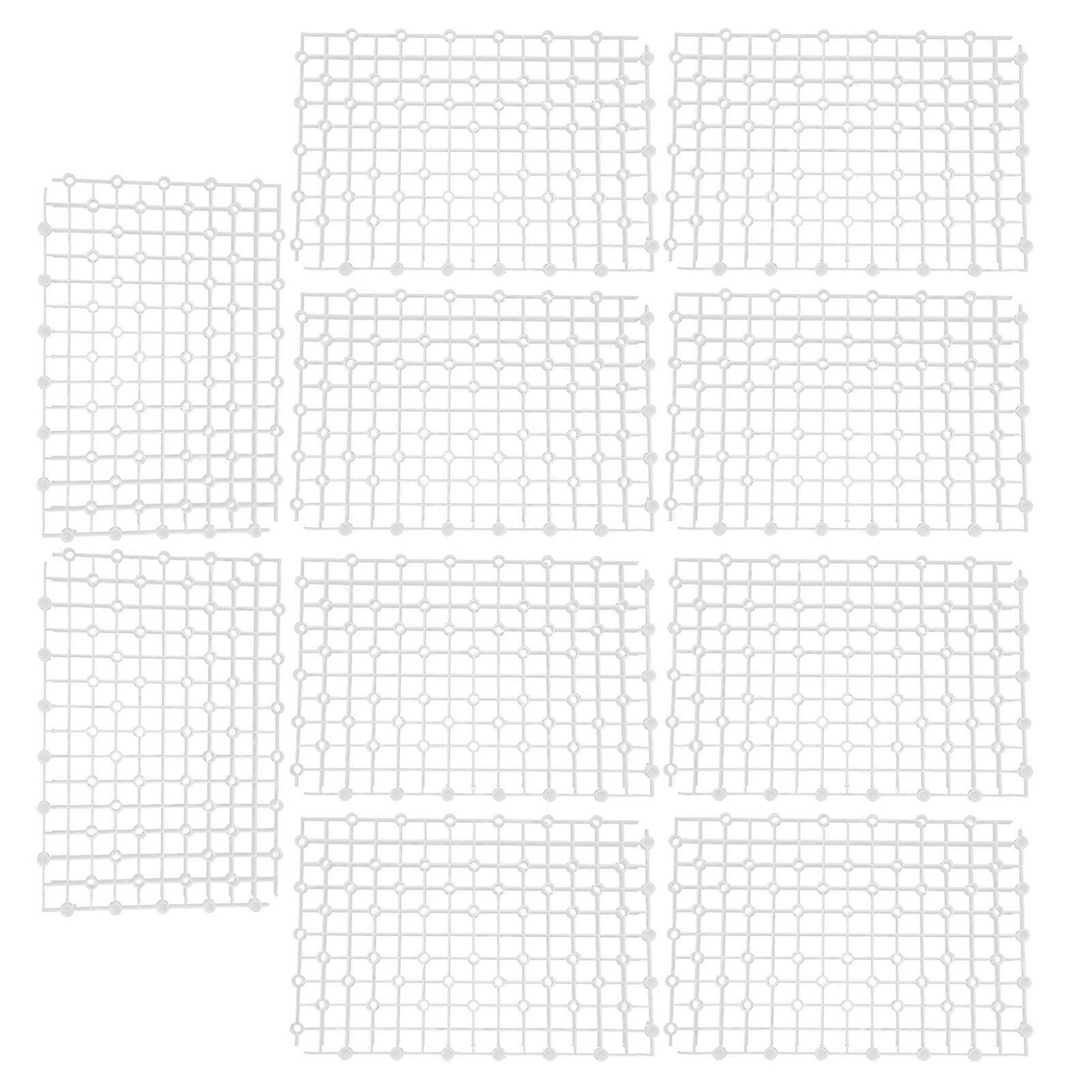 10Pcs Plastic Aquarium Filter Grid Plate Screen for Fish Tank Base Support, Durable Bottom Splicing Design