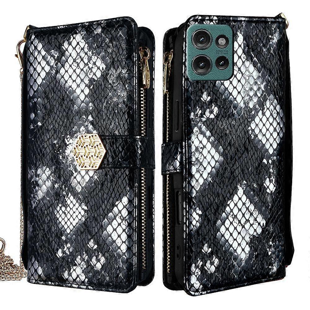 Crossbody Handle Snake Texture Leather Phone Case