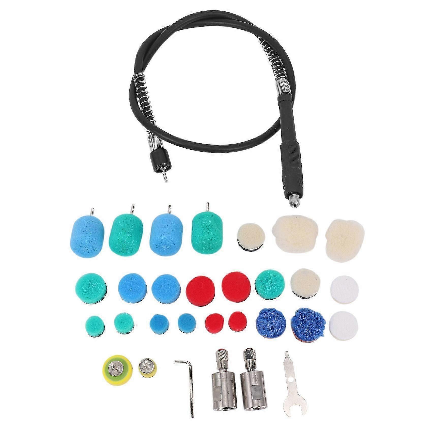 Mini dettaglio albero lucidatrice, kit tampone per lucidatura trapano in schiuma per auto con filettatura da 5/8 pollici e M14, per rotativo a js