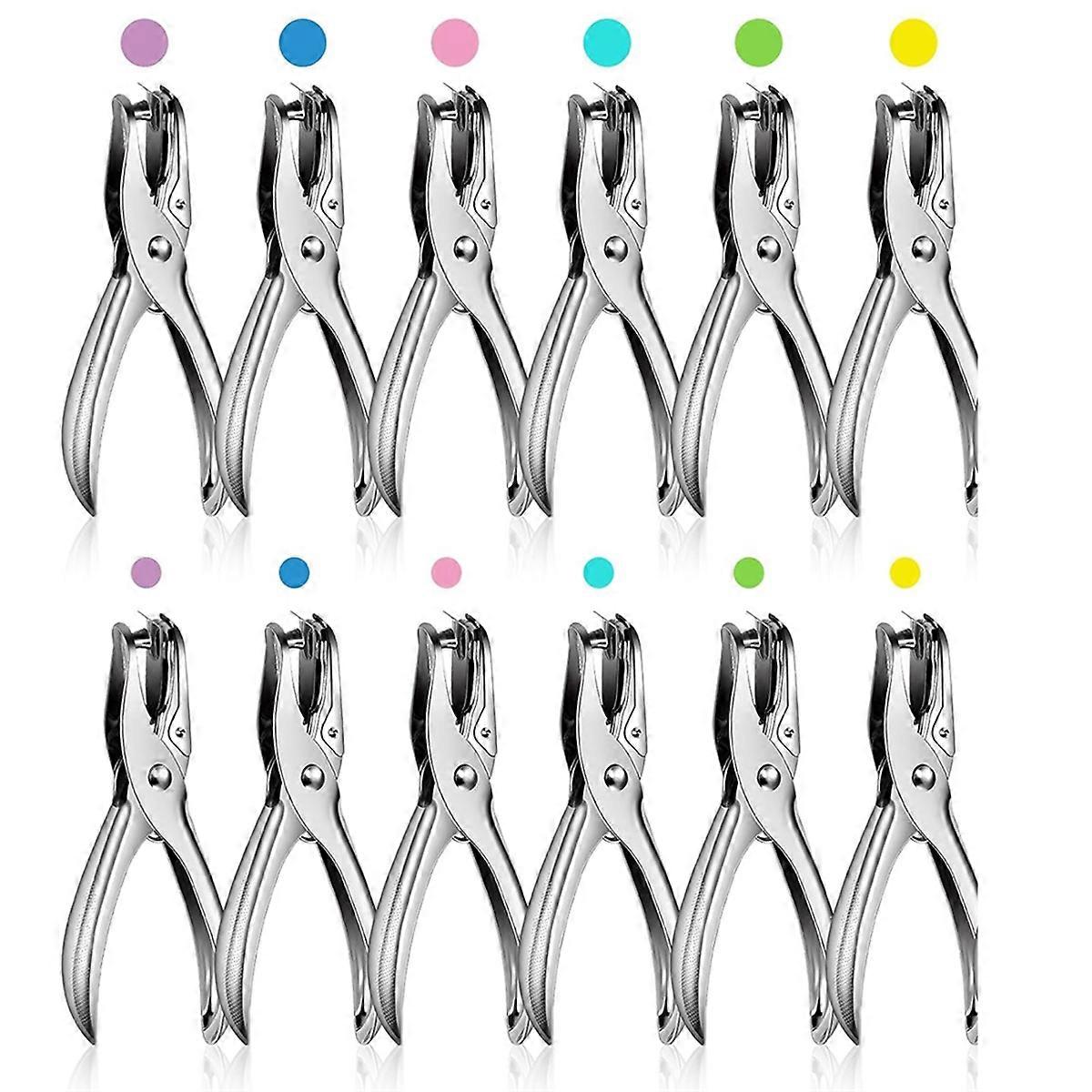 12Pack 1 Hole Punch 1/4 and 1/8 Inch Single Hole Puncher