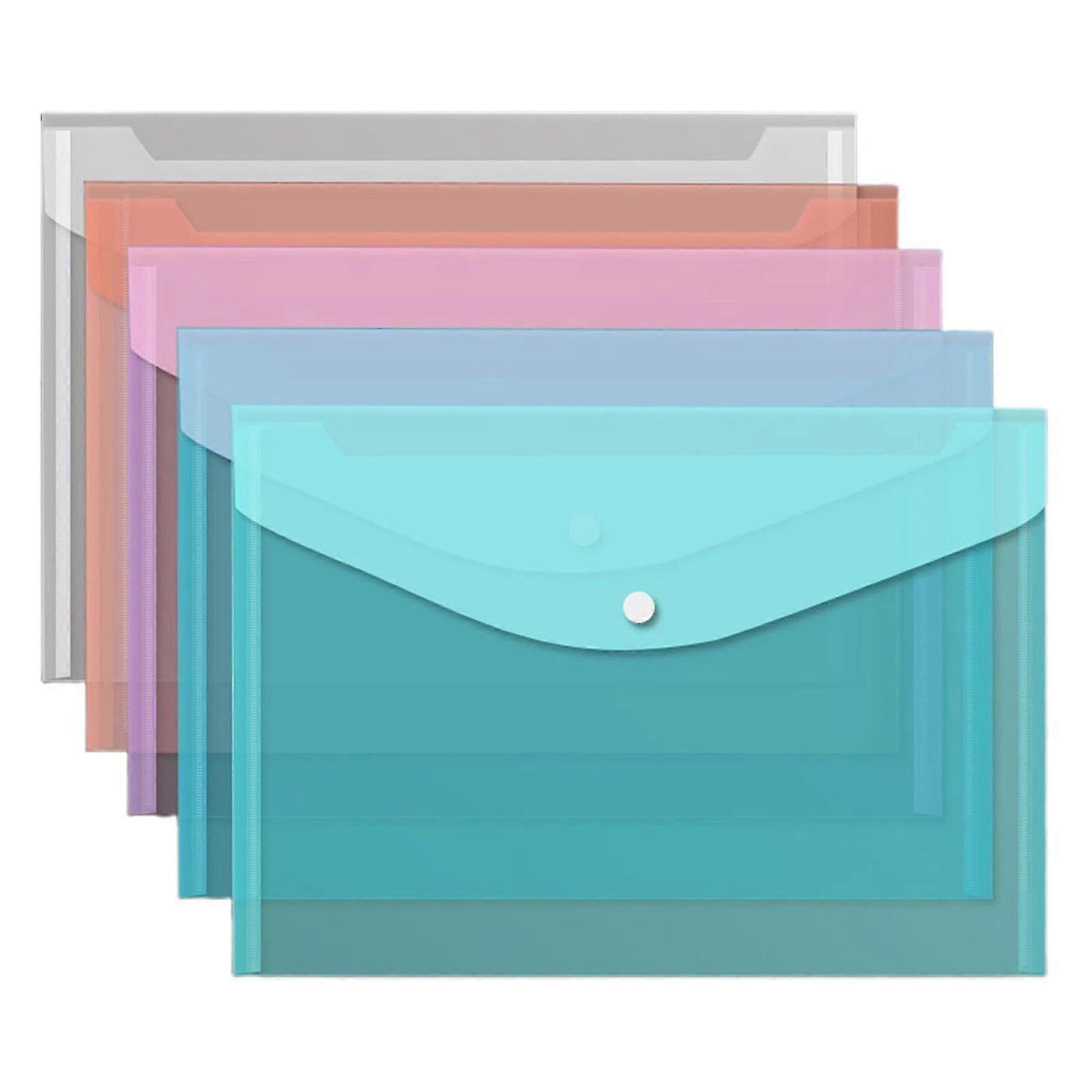 5Pcs A4 Transparent Document Folders - Waterproof, Dustproof & Thickened for Office and School Use