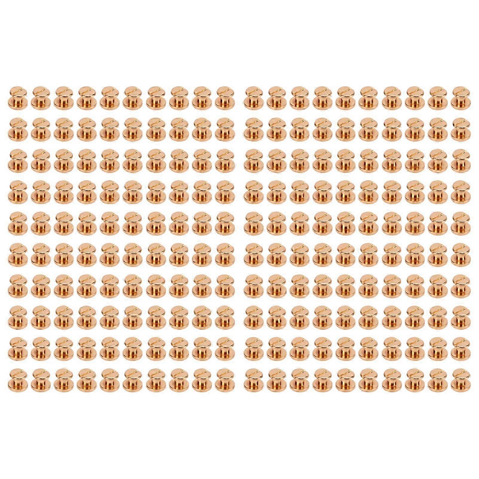 200 Set Reliure Livre Vis 9x6.5mm DIY Cuir Galvanoplastie Revêtement Uniforme Reliure Vis Kit Assortiment Kit Rivet En Cuir Doré
