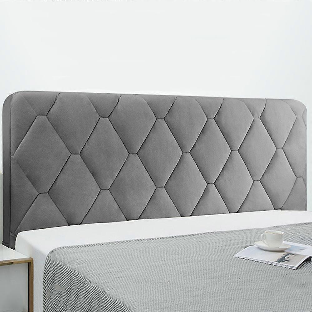 Soft Quilted Headboard Slipcover, Side Elastic for Universal Fit, Quilted Fabric with Diamond Design, Dustproof Headboard Padding for Full Size Beds,
