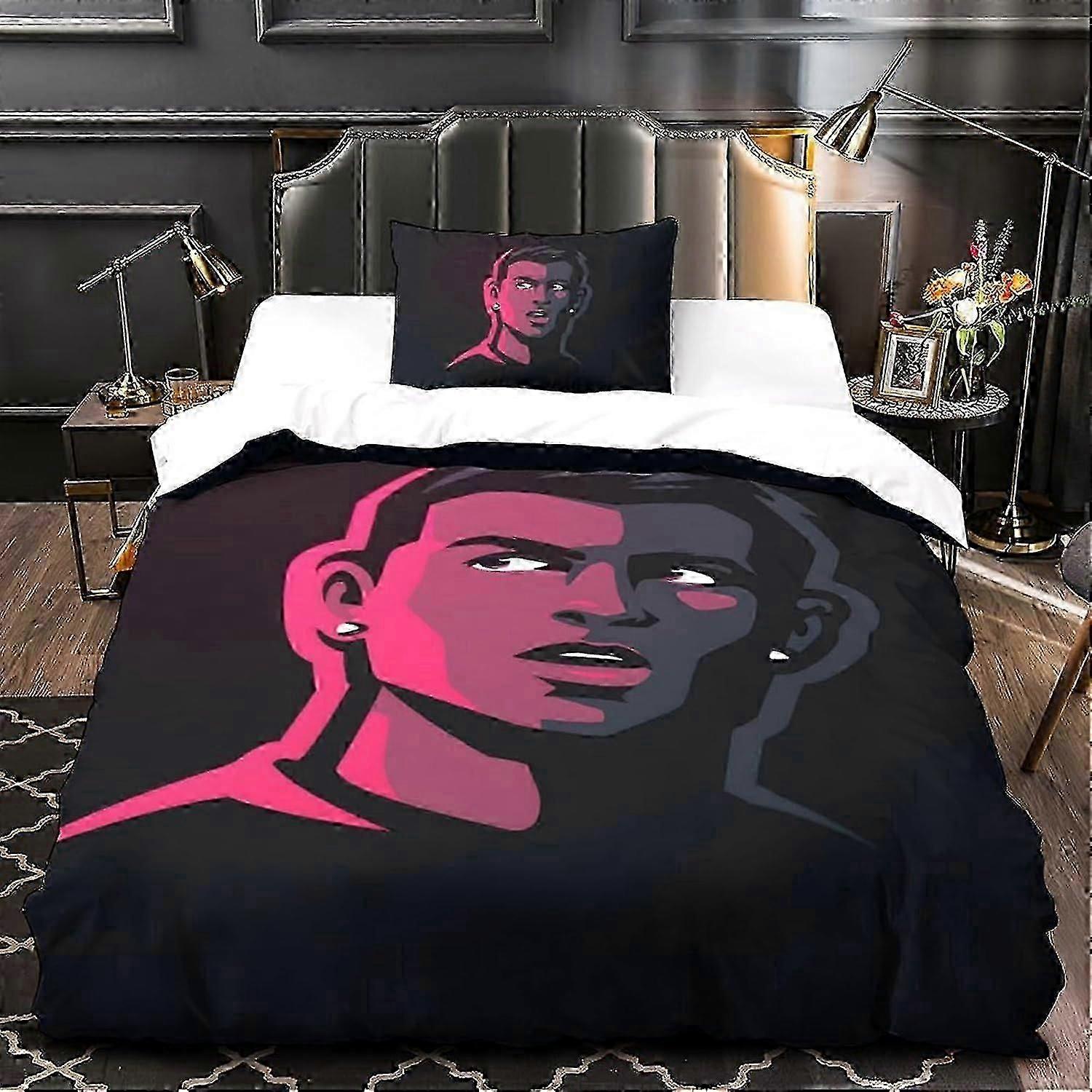 Lençóis J3820 Ronaldo Capas de Edredom para Meninos Meninas Capa de Edredom Capa de Colcha de Futebol Impressa em 3D Microfibra Macia com Fronhas com Zíper Clo