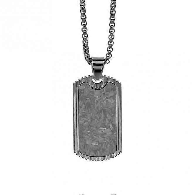 Stainless Steel Carbon Fibre Dog Tag Necklace N4588