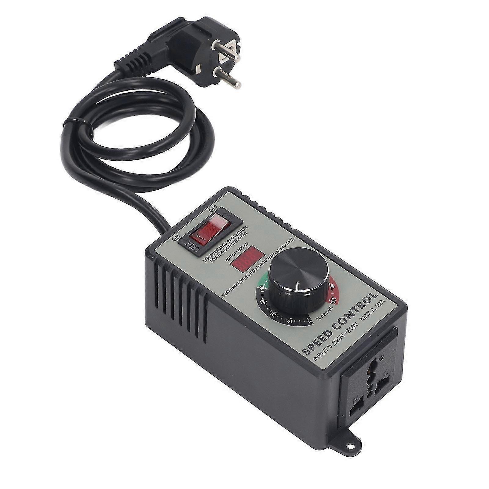 Ac Motor Speed Controller Electric Fan Variable Speed Controller With 10a Universal Socket Eu Plug Ac220 To 240v 4000w