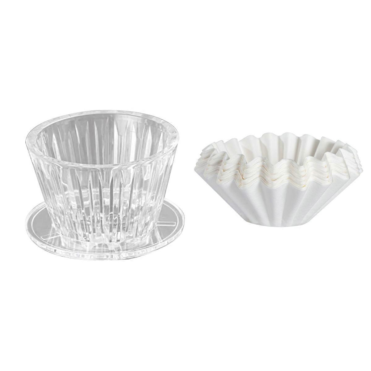 Hand-Poured Cake Shaped Origami Filter Cup W/50Pcs Filter Paper