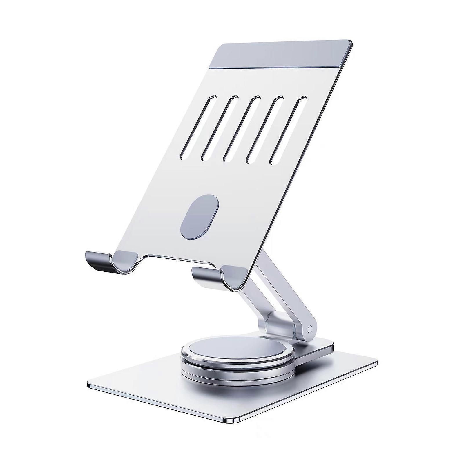 360 Degree Rotary Cellphone Holder Foldable Phone Tablet Cradle Angle Height Adjustable Bracket Phone Support Silver