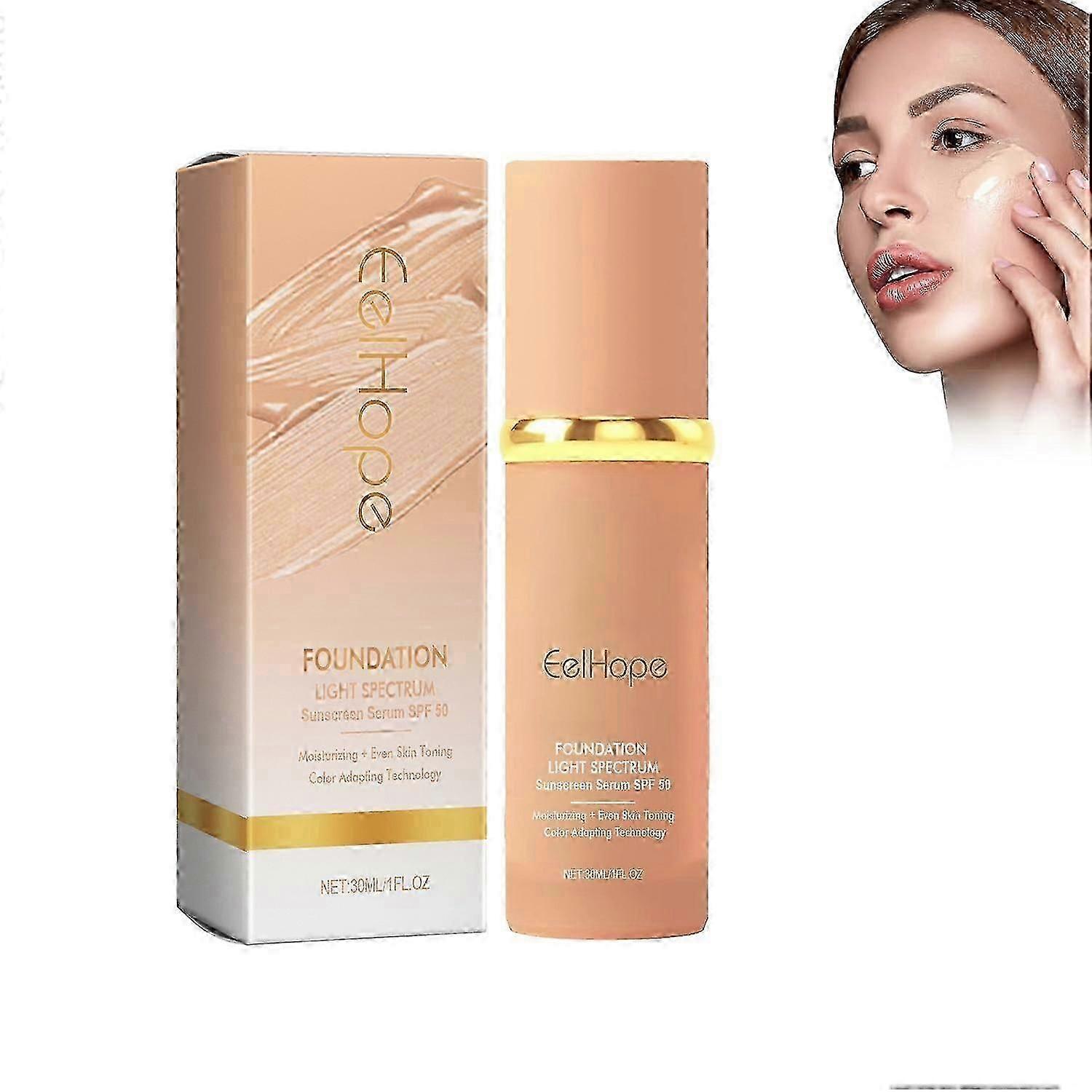 Foundation 4 In 1 Light Spectrum With Spf50+, Hydrating Medium Full Coverage Concealer, Longwearing Waterproof, For Gym, Sports, Dancing