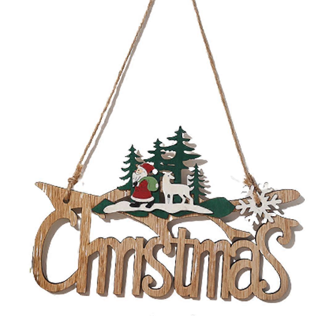 クリスマスペンダント木製ドアハンギングオーナメント工芸品クリスマス新年ギフトクリスマスホームデコレーション新年あけましておめでとうございます4