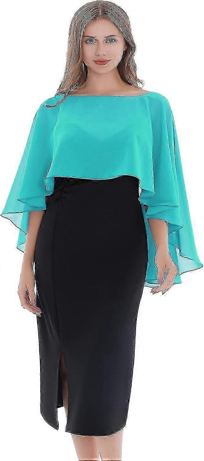 Capelets in chiffon trasparente per le donne scialli eleganti per abiti da sera e matrimoni