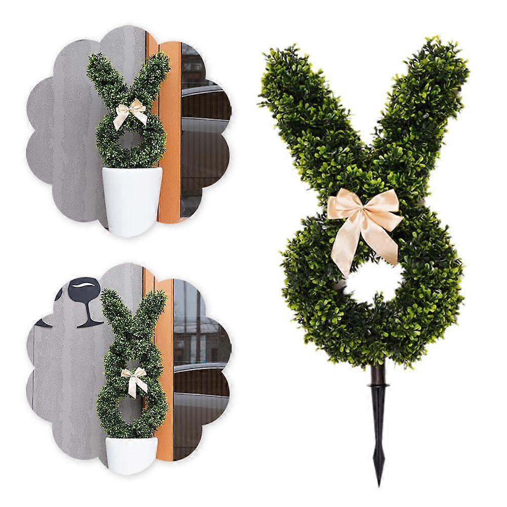 Grüner künstlicher Hasen-förmiger Topiary-Baumtopf Gefälschte Osterhasenpflanze
