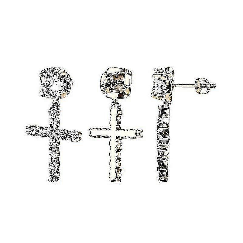 Punk Gold Cross Earrings For Men
